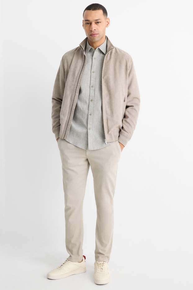 Pánské - Kalhoty chino - slim fit - světle béžová