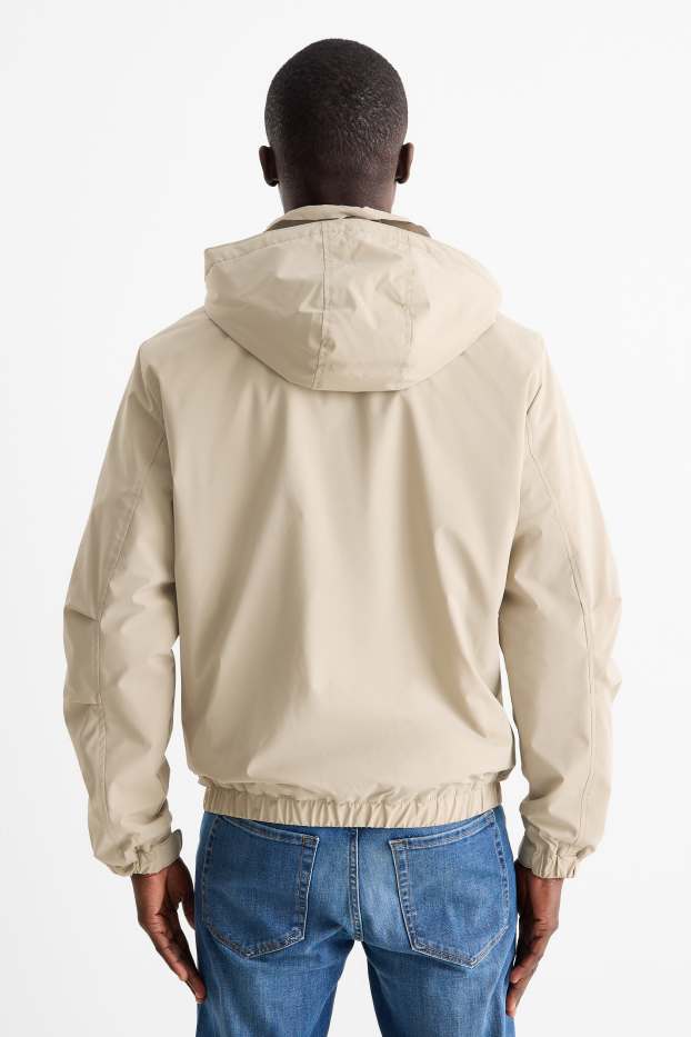 Hommes - Veste à capuche - doublée - finition déperlante - beige