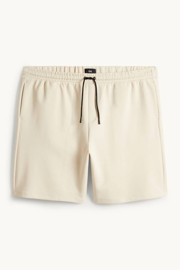 Herren - Sweatshorts - strukturiert - hellbeige