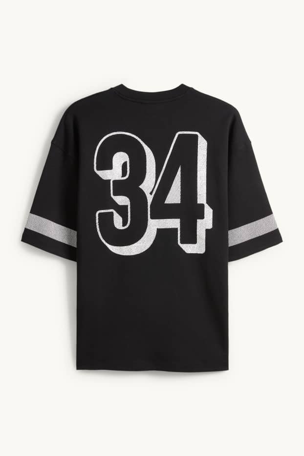 Bărbați - Tricou - supradimensionat - negru