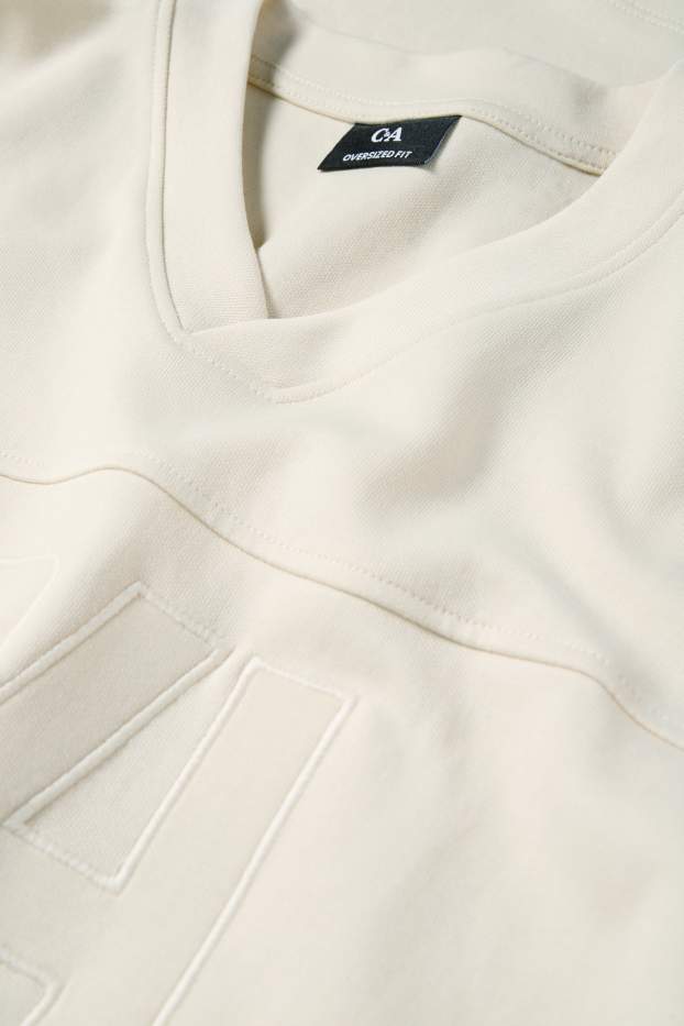 Men - T-shirt - oversized - cremewhite