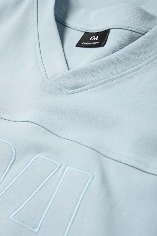 Men - T-shirt - oversized - light blue