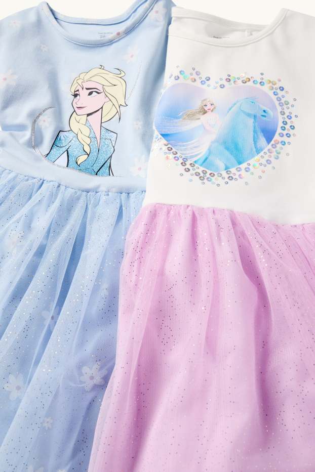 Bambine - Confezione da 2 - Frozen - vestito - effetto brillante - viola chiaro