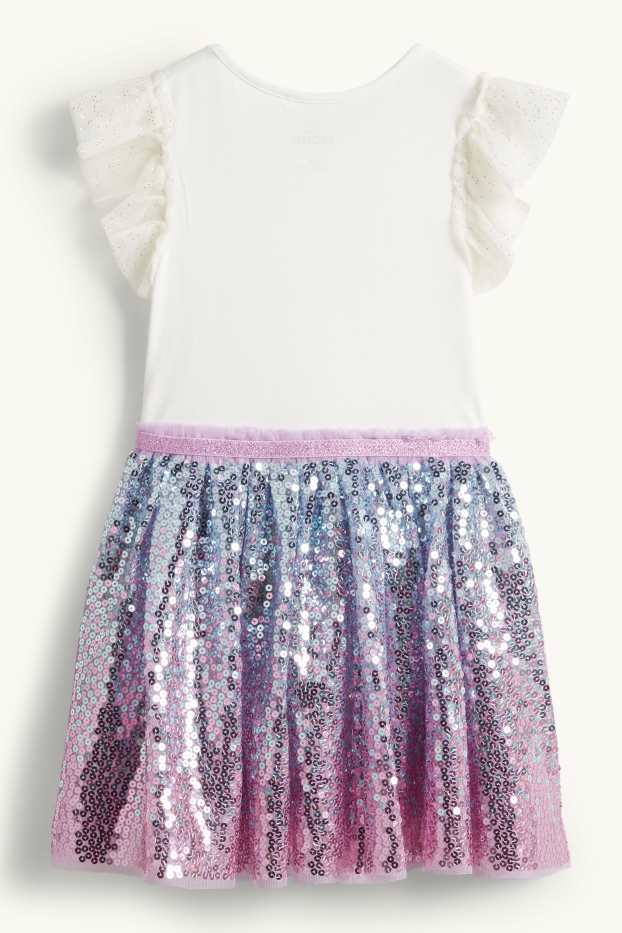 Enfants filles - La Reine des Neiges - robe - effet brillant - violet clair