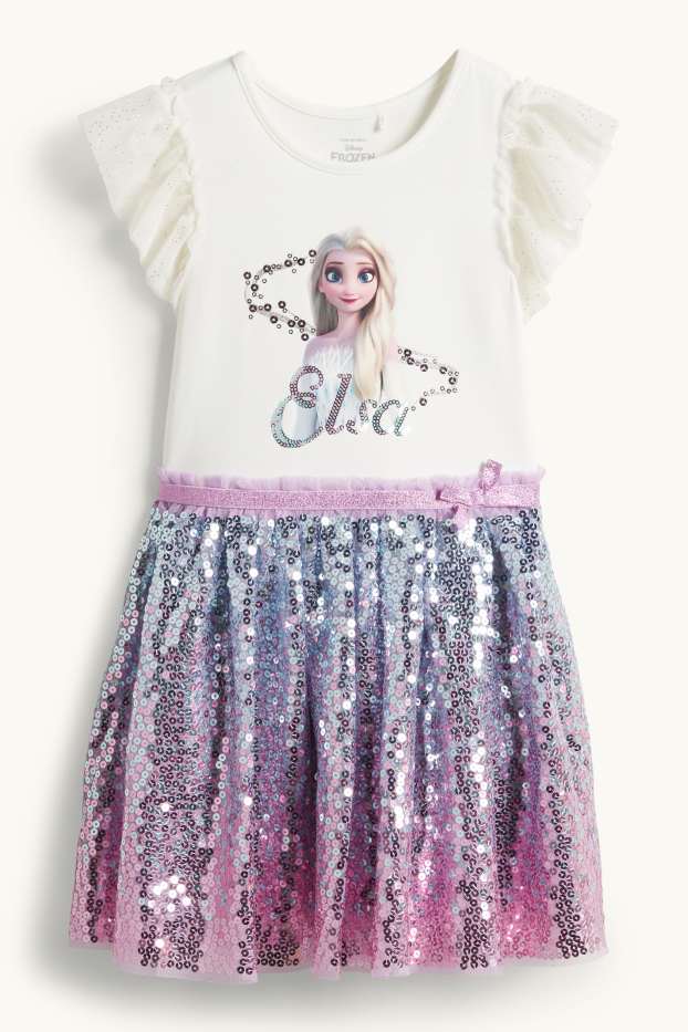 Enfants filles - La Reine des Neiges - robe - effet brillant - violet clair