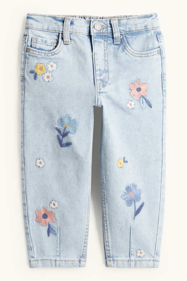 Enfants filles - Fleurs - relaxed jean - LYCRA® - jean bleu clair