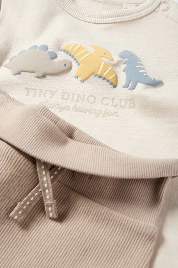 Neonati - Dinosauro - completo per neonati - 3 pezzi - beige chiaro