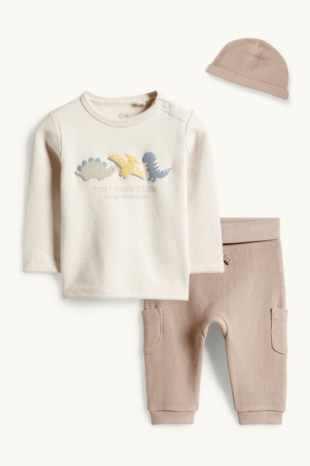 Neonati - Dinosauro - completo per neonati - 3 pezzi - beige chiaro