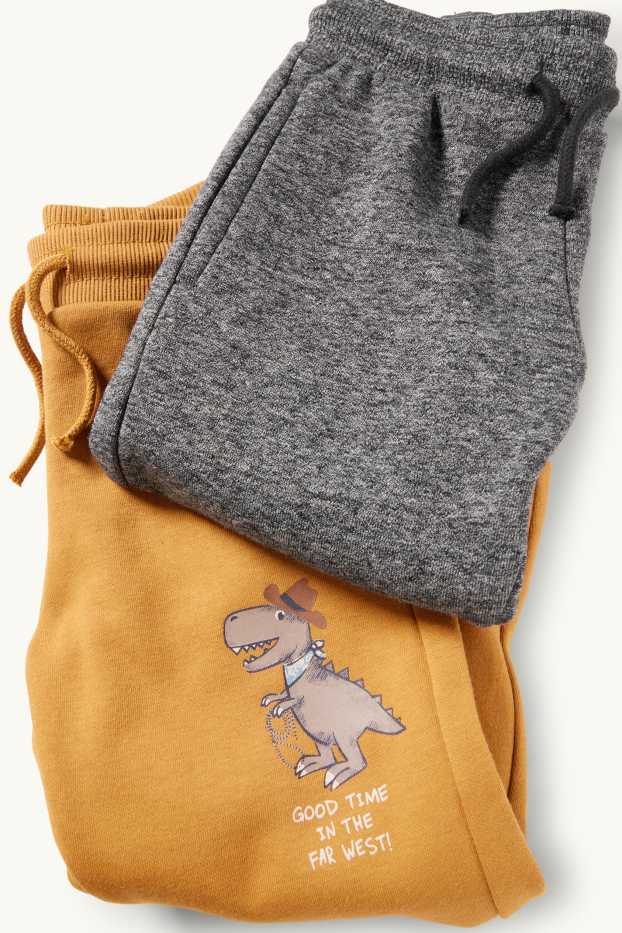 Nen - Paquet de 2 - dinosaure - pantalons de xandall - marró