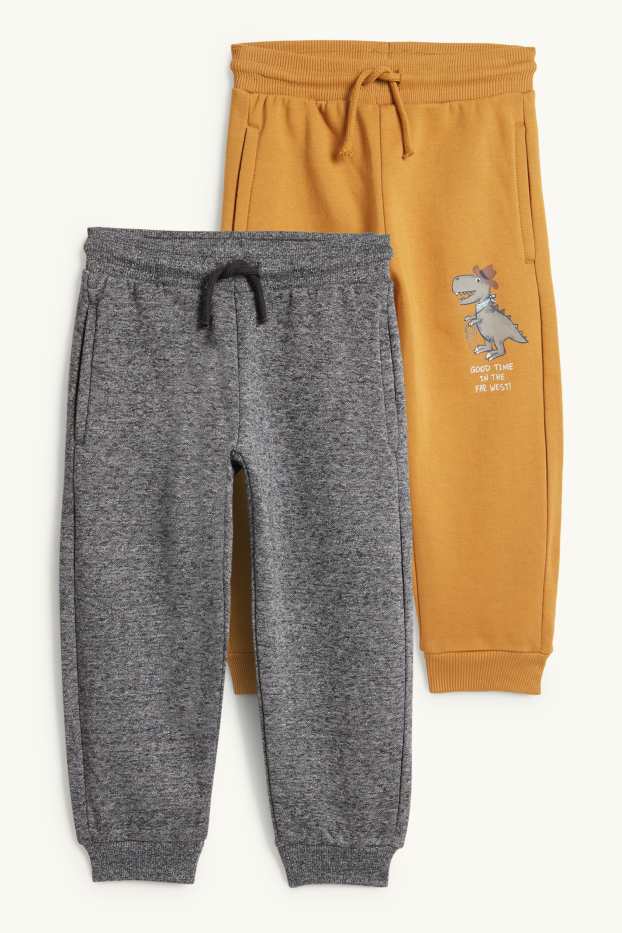 Nen - Paquet de 2 - dinosaure - pantalons de xandall - marró