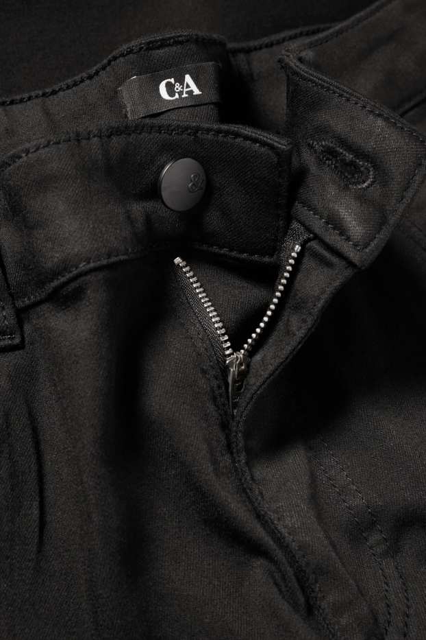 Mujer - Pantalón de tela - high waist - slim fit - negro