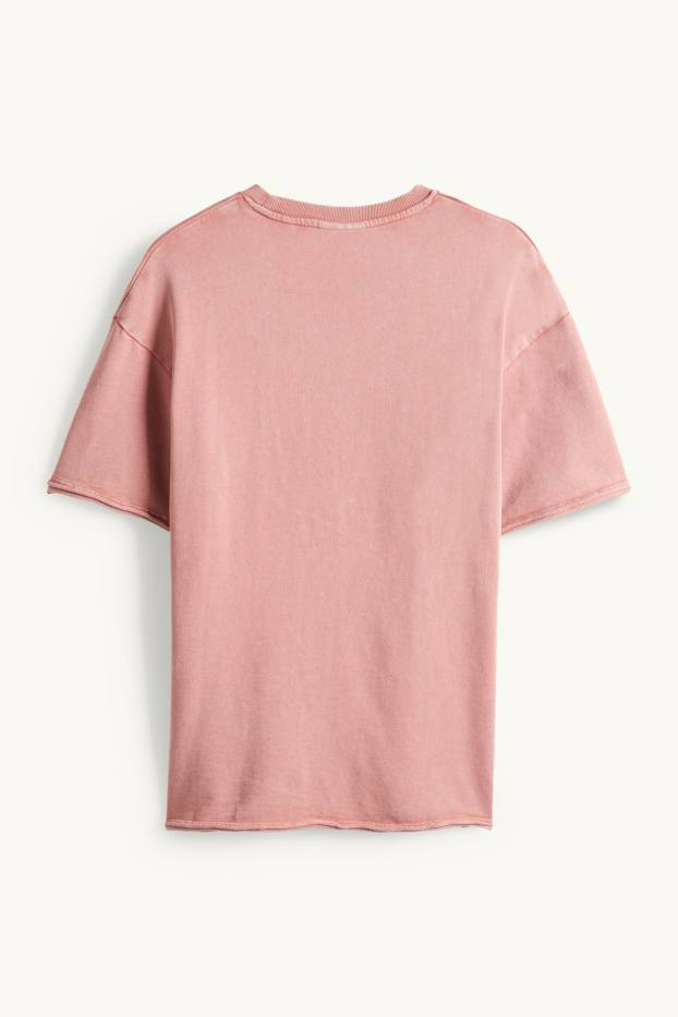 Hommes - T-shirt - relaxed fit - rouge clair