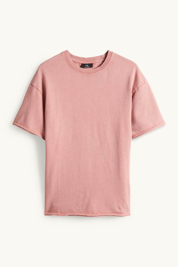 Hommes - T-shirt - relaxed fit - rouge clair