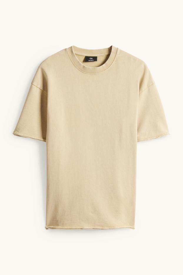 Hommes - T-shirt - relaxed fit - beige