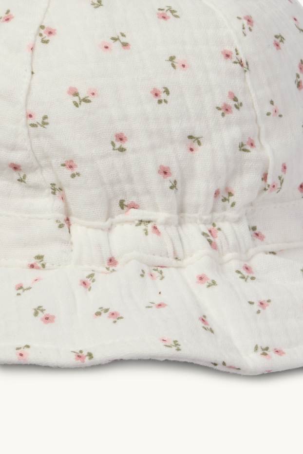 Bébés filles - Petites fleurs - bob bébé - blanc