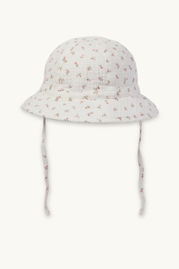 Bébés filles - Petites fleurs - bob bébé - blanc