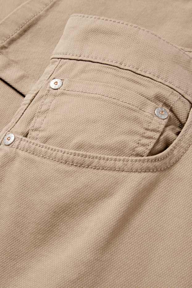 Hommes - Pantalon - slim fit - texturé - taupe