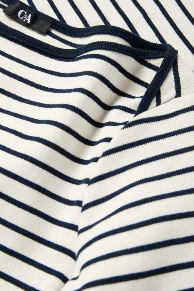 Dona - Samarreta de mànigues curtes - regular fit - de ratlles - blanc/blau