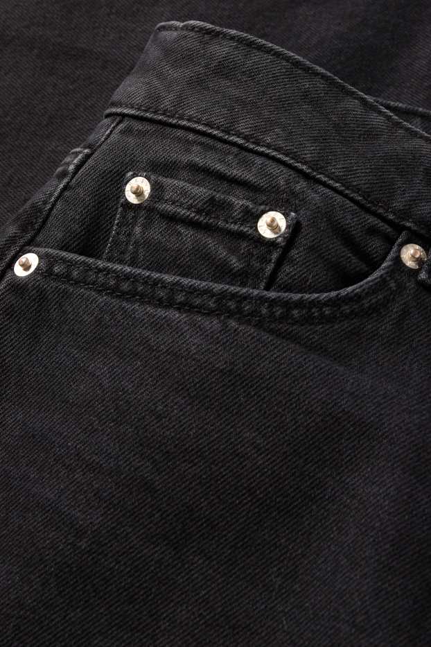 Damen - Barrel Jeans - High Waist - dunkeljeansgrau