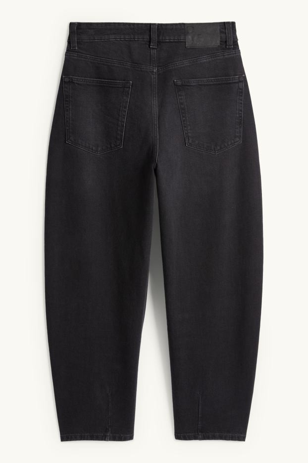 Damen - Barrel Jeans - High Waist - dunkeljeansgrau