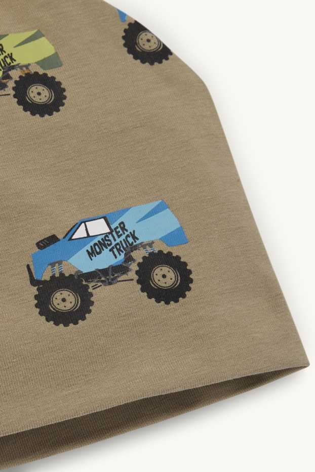 Kinder Buben - Monster-Truck - Mütze - khaki