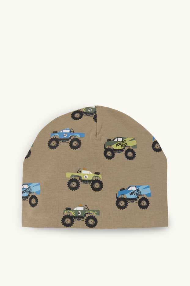 Kinder Buben - Monster-Truck - Mütze - khaki