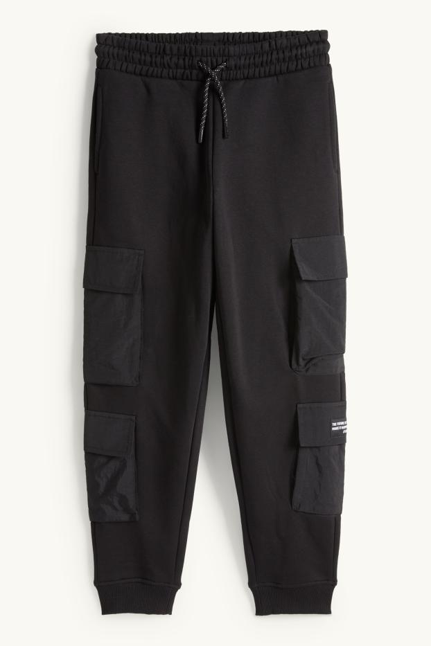 Enfants garçons - Pantalon de jogging cargo - noir