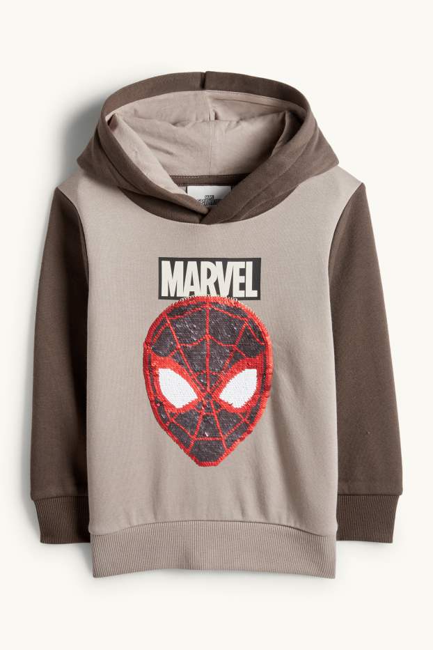 Kinder Jungen - Spider-Man - Hoodie - Glanz-Effekt - taupe