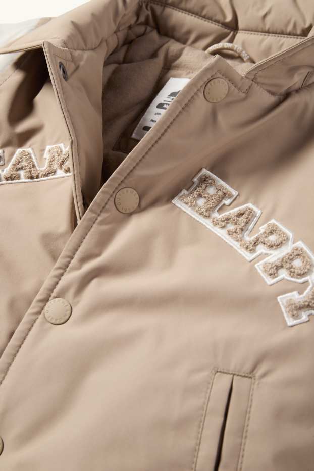 Baby: jongens - Baby-collegejas - gevoerd - beige