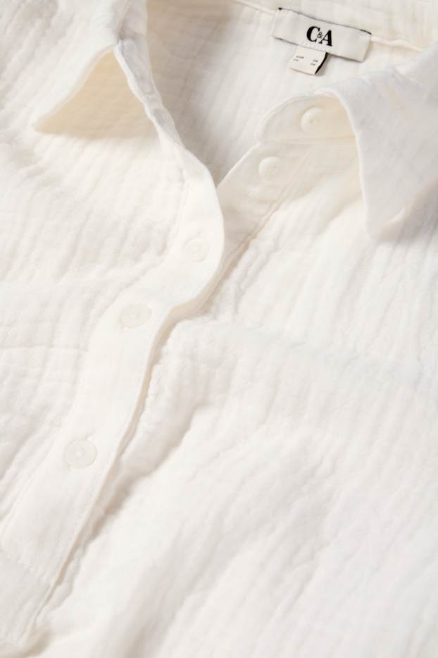 Damen - Musselin-Bluse - weiss