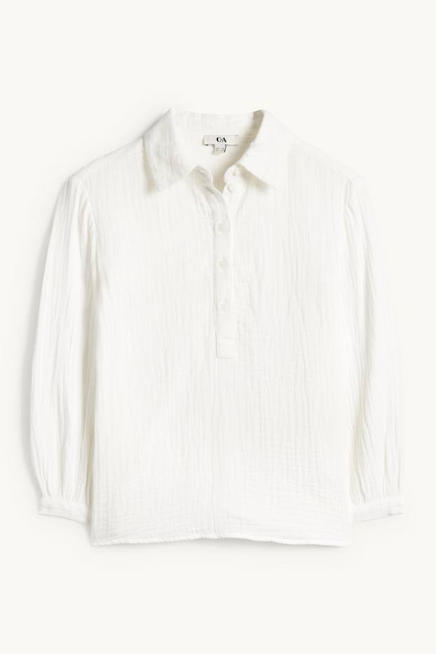 Damen - Musselin-Bluse - weiss