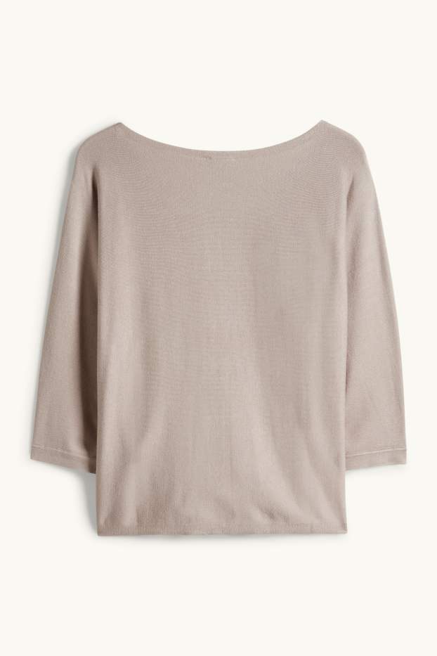 Women - Fine knit jumper - beige