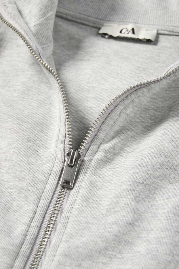 Femmes - Sweat zippé court - gris