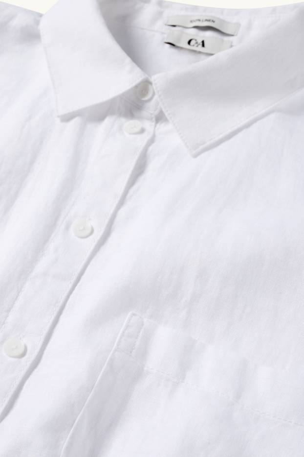 Dames - Linnen blouse - wit