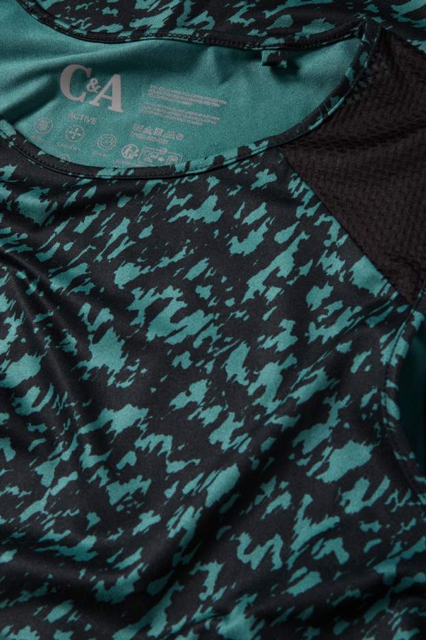 Women - Technical top - 4 Way Stretch - patterned - dark green / black