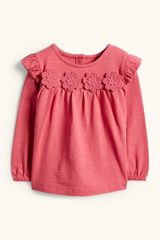 Baby Mädchen - Baby-Crochet-Langarmshirt - rot