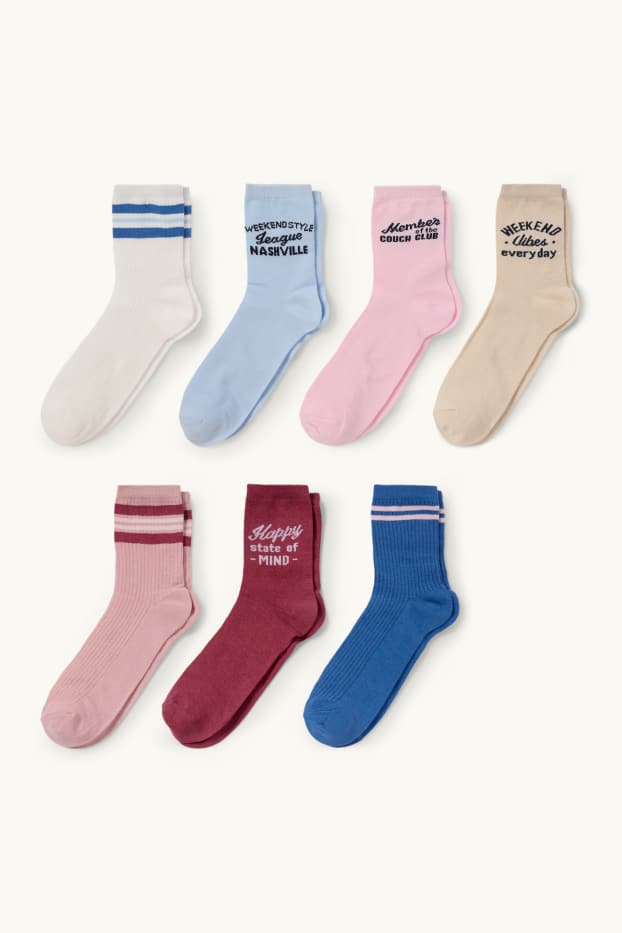 Copii - Fete - Multipack 7 perechi - șosete bebeluși - roz