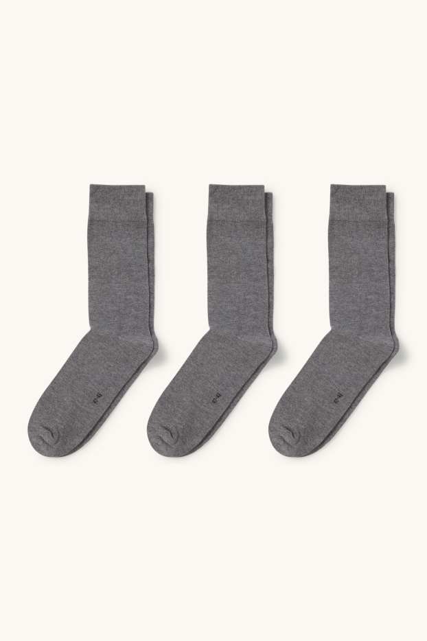 Hommes - Lot de 3 paires - chaussettes - gris