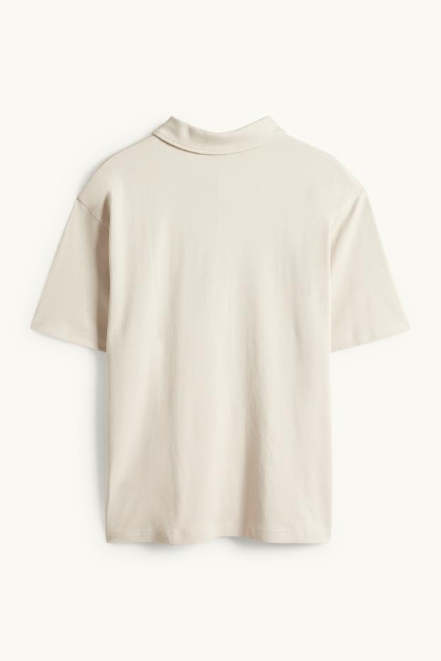 Heren - Poloshirt - relaxed fit - beige