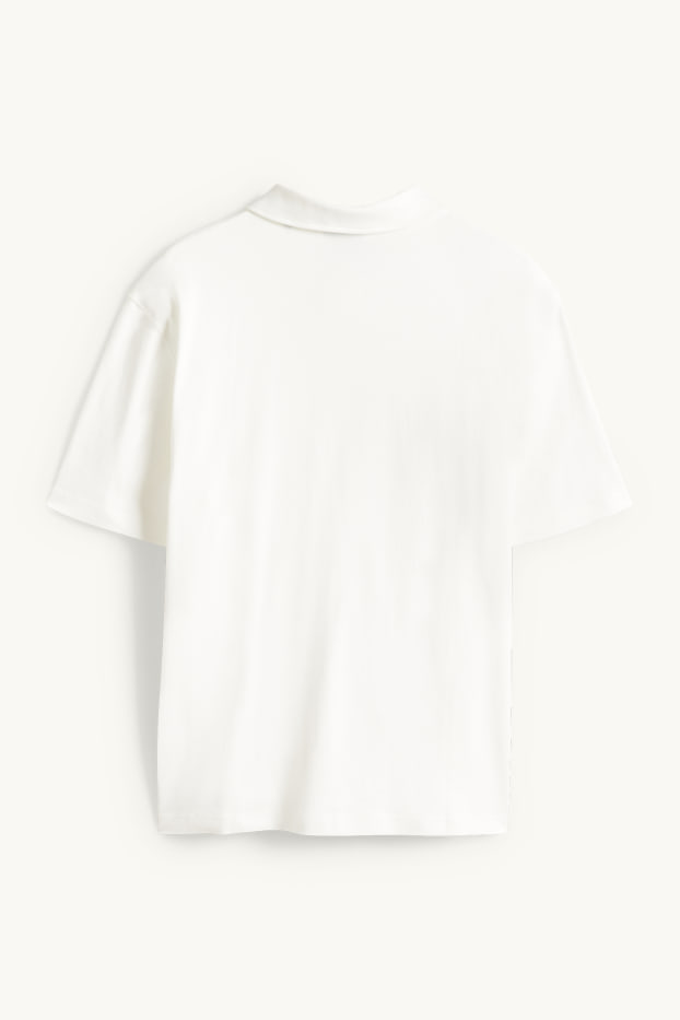 Heren - Poloshirt - relaxed fit - wit