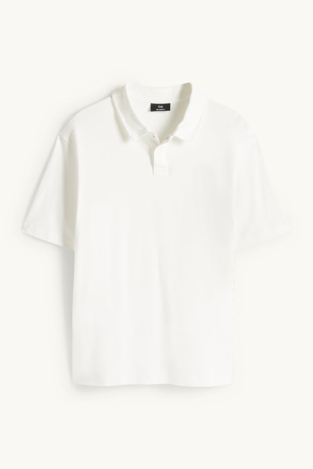 Heren - Poloshirt - relaxed fit - wit