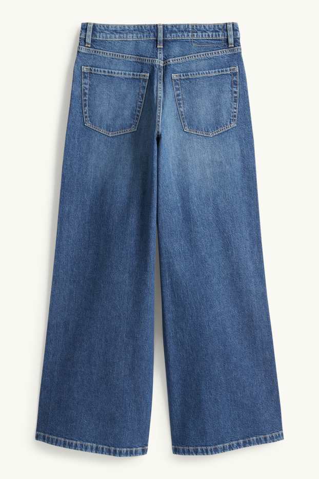 Dámské - Wide leg jeans - mid waist - džíny - modré