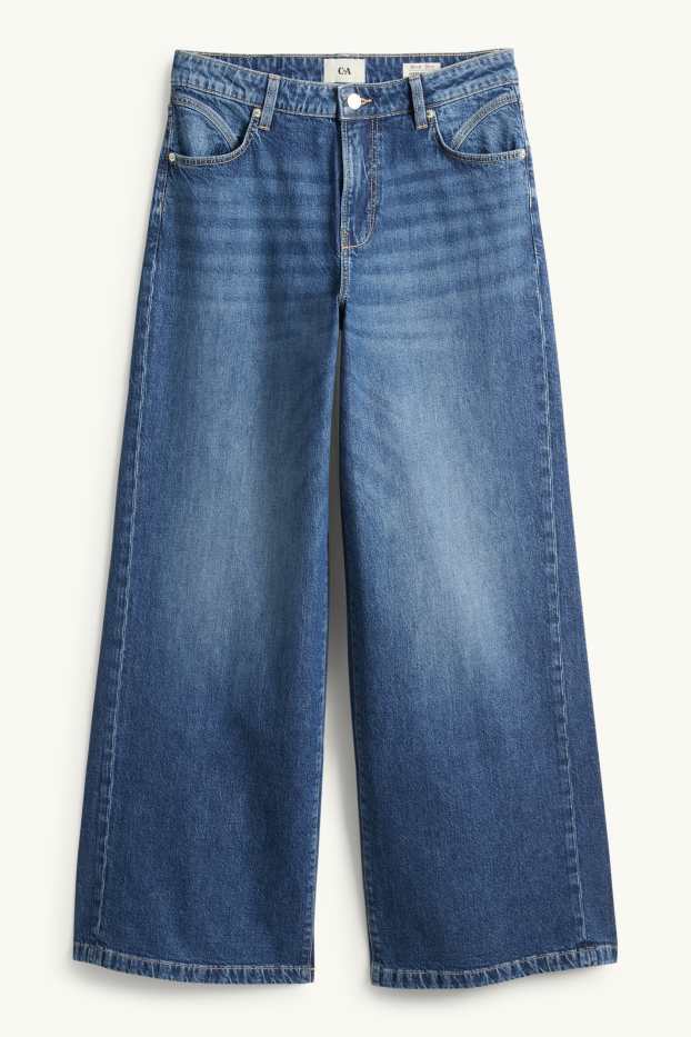 Dámské - Wide leg jeans - mid waist - džíny - modré