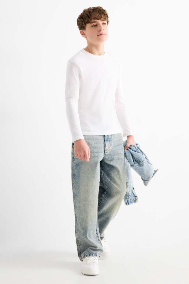 Kinderen: jongens - Baggy jeans - jeanslichtgrijs