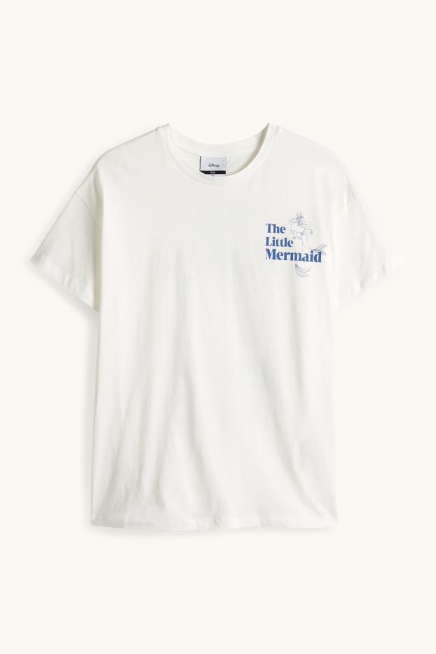 Dames - T-shirt - oversized - Ariel - wit / blauw