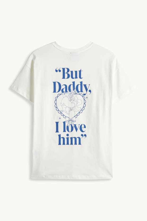 Dames - T-shirt - oversized - Ariel - wit / blauw