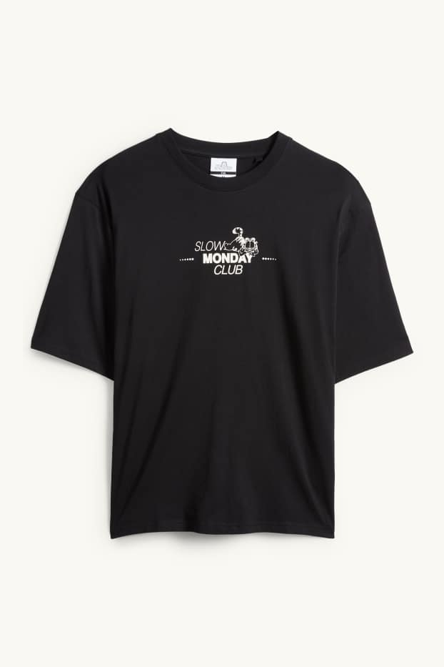 Herren - T-Shirt - Oversized - Garfield - schwarz