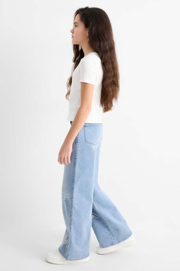 Bambine - Cinnamoroll - jeggings a gamba larga - jeans azzurro