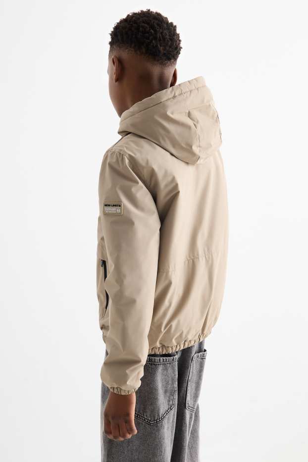 Copii - Băieți - Jachetă cu glugă - căptușită - structurată - bej