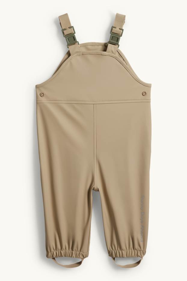 Niemowlęta chłopcy - Niemowlęce spodnie przeciwdeszczowe - nieprzemakalne - brązowoszary